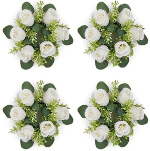 Venta al por mayor de flores artificiales peonía Rosa vela centros de mesa rosas de seda para mesa Primavera Verano corona puerta delantera bodas fiesta - Product Image 2