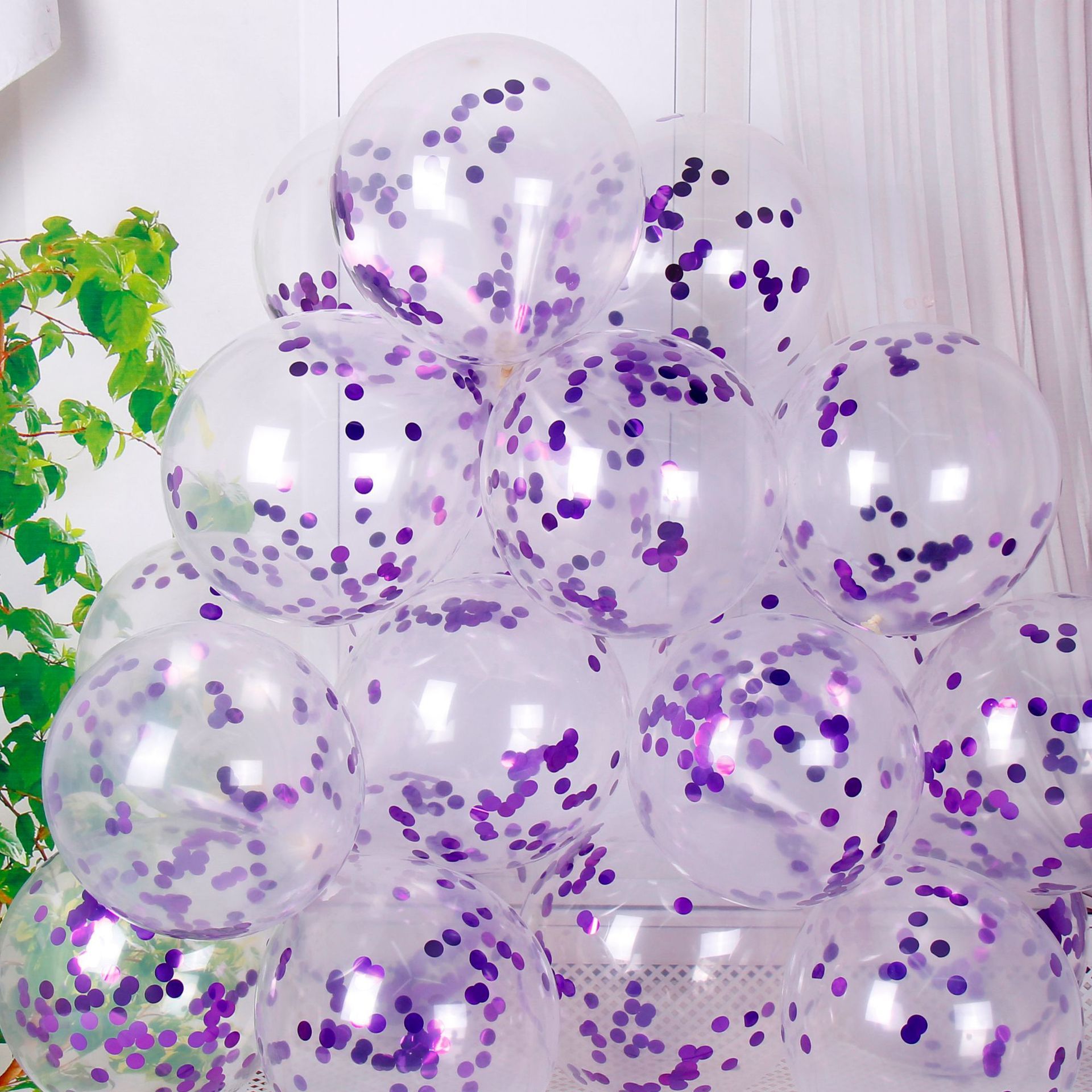 12 pulgadas lentejuelas globo púrpura