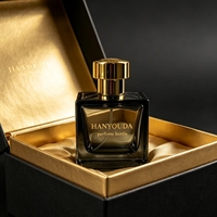 Flacon de parfum en verre transparent noir fumé carré 30ml 50ml 100ml, bouchon en métal doré, flacon de parfum vide de luxe, logo personnalisé