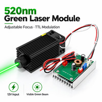 Module laser vert vif ZhonNa 520 nm avec modulation TTL, pour alignement de roues, équipement laser à mise au point réglable, pièces pour usage industriel