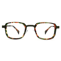 PES523 Nouvelles lunettes optiques rectangulaires populaires de style rétro, en acétate transparent noir écaille de tortue