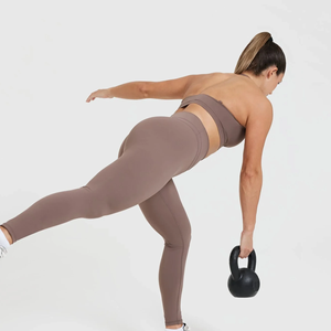 Pantalones Deportivos Personalizados para Mujer, Color Sólido, Tejido de Punto, Poliéster y Elastano, Leggings de Yoga con Compresión y Logotipo en la Cintura - Product Image 5