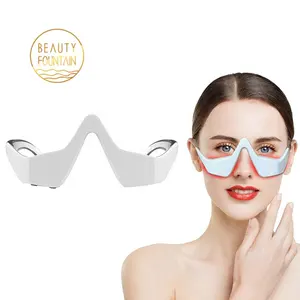 Uso Doméstico Equipamentos de Beleza 3D Vibração Eye Microcurrent LED Red Light Therapy EMS Eye Massager Para Remoção Do Círculo Escuro Do Rugas