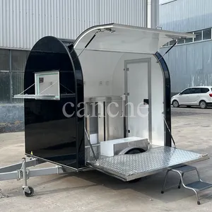 Carrito de Comida Rápida Eléctrico Mini Negro a Precio de Fábrica, Remolque de Comida Móvil Redondo Personalizado para la Calle - Product Image 1
