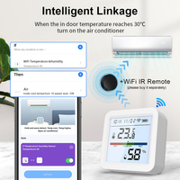 Détecteur intelligent de température et d'humidité WiFi Tuya avec écran LCD rétroéclairé, hygromètre thermomètre haute précision, Alexa Google