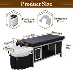 Duş ekipmanları rahat güzellik salonu mobilyası kafa derisi şampuan bakım yatak şampuan başlığı Spa masaj yatağı - Product Image 5