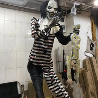 Décoration rougeoyante horreur intérieur extérieur accessoires Animatronics animé drôle balançoire Joker debout fantôme électrique Clown