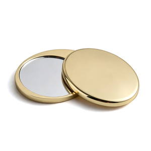 Luxury Gold Plated Oval Double Sided <b>Pocket</b> Cosmetic Mirror, Metal Travel Mirror Wholesale Gift - Product Image 5