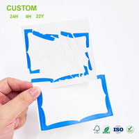 Étiquette de sécurité destructible personnalisée, bord bleu, zone d'impression vierge, autocollant blanc pour scellé de sécurité, garantie d'appareil électronique