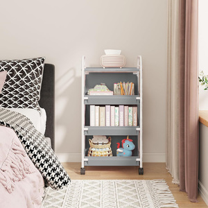 3-Tier vải Stackable cán lưu trữ giỏ hàng với 4-bánh xe-nhà bếp hiện đại thực phẩm lưu trữ Thùng - Product Image 5