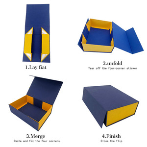 Hộp quà gấp bằng giấy cao cấp đặc biệt, đóng gói mũ & quần áo, hộp giấy cứng cao cấp có nắp gập, có thể thu gọn - Product Image 6