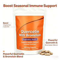 Capsules végétales OEM Quercétine avec Bromélaïne, Complément alimentaire de soutien immunitaire sous marque privée, 240 capsules