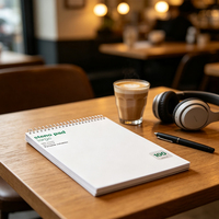 Libreta/Diario Espiral Grande Personalizable de Fábrica, 96 Hojas, Rayado Legal, Portátil para Reuniones de Oficina y Toma de Notas Diarias