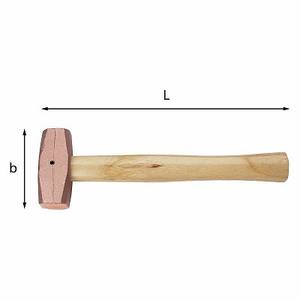 Marteau en bois 390, tête rectangulaire de 2 pouces, longueur de 16 pouces, qualité DIY, 300 gr, poignée simple - Product Image 1