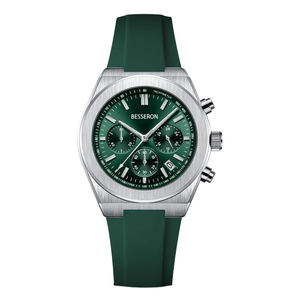 Montre à quartz de luxe pour homme, vente chaude, logo personnalisé, boîtier en acier inoxydable, bracelet en silicone étanche, cadran en cristal, mode, affaires, fabrication - Product Image 1