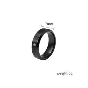 Pure <b>Titanium</b> <b>Ring</b> Men's Simple Diamond Flat Band Everyday Wear Geometric Design Jewelry - Product Image 4