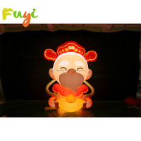 Figure gonflable personnalisée du Dieu de la Richesse avec lumière LED pour la décoration des événements du Nouvel An