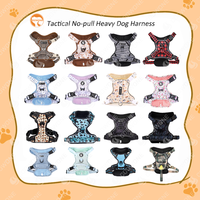 Harnais Tactique Oxford de Qualité Supérieure pour Grand Chien, Anti-Traction, Robuste, Réglable avec Poignée et Patchs MOLLE