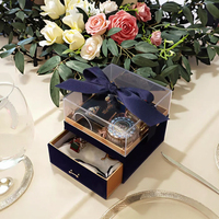 Caja Rígida Reciclable de Acrílico Transparente de Doble Capa con Laminado Mate y Grabado en Relieve, Recuerdos de Boda Modernos y de Lujo, Regalos para Damas de Honor