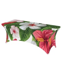 Nappe personnalisée en petite série, exclusive, à imprimé floral rétro, en spandex élastique épaissi, motif grandes fleurs, pour usage domestique