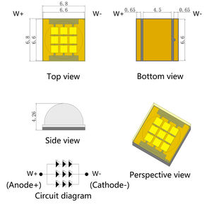 50W <span class=keywords><strong>SMD</strong></span> <span class=keywords><strong>LED</strong></span>를 <span class=keywords><strong>7070</strong></span> 울트라 밝은 흰색 빛, 강한 손전등을 위한 전용 광원 - Product Image 3