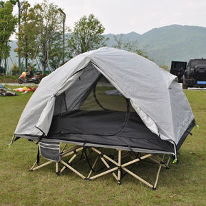 Tente de camping ultralégère et respirante à double couche pour 2 personnes, avec lit de camp et équipement de vélo, idéale pour l'été - Product Image 1