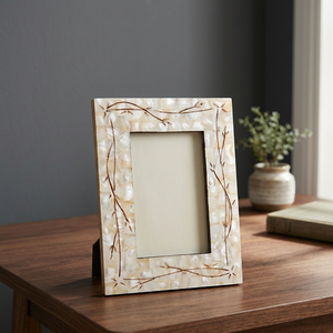 Elegant Wooden Photo <b>Frame</b> <b>with</b> Floral Design Classic Tabletop Display for Family Memories and Home Decor - Product Image 3