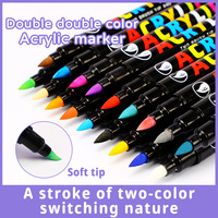 Ensemble de 120 stylos marqueurs à peinture acrylique à base d'eau à double pointe pour la peinture DIY sur roche, bois, céramique, tissu