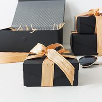Cajas Decorativas Negras con Tapas Magnéticas, Cajas de Regalo Pequeñas Reutilizables de Cartón para Regalos, Juego de Cajas de Papel Maché con Cierre Magnético