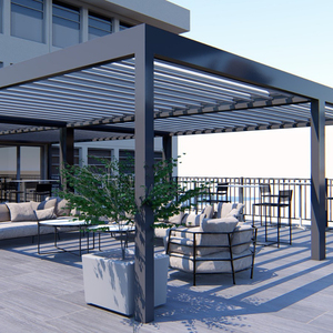 Zosi — pergola murale de jardin motorisé moderne en aluminium, jouet d'extérieur imperméable avec des arcs muraux en métal, de taille 4x3, fabriqué en chine - Product Image 5