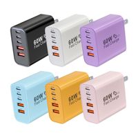   Chargeur mural certifié PD 60W pour Samsung Apple, tête de charge rapide 30W, adaptateur multi-ports
