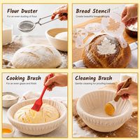Ensemble de spatules en osier avec panier de levage et racloir à levure, ustensiles de cuisson, compatibles four et lave-vaisselle, réutilisables, articles de cuisine