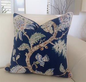 Federa per <span class=keywords><strong>Cuscino</strong></span> in Poliestere con Bordatura, Copricuscino Primaverile Blu-Grigio - Product Image 2