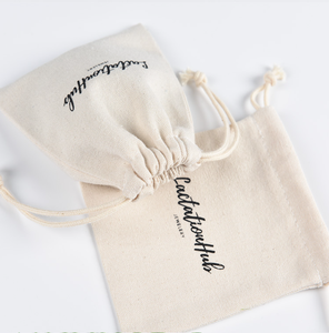 custom Plain Muslin canvas bag Pouch organic small cotton drawstring bags