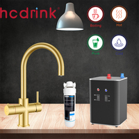Iwater luxe or laiton chauffage instantané chauffage filtre purificateur distributeurs d'eau robinet cuisine évier robinet pour boire de qualité
