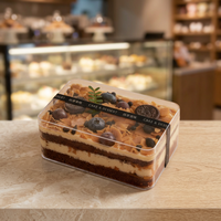 Boîte à gâteau carrée transparente personnalisée avec logo, de qualité alimentaire, haute, pliable, pour anniversaire, mariage, dessert, emballage cadeau