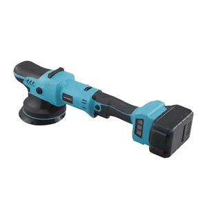 Scudo auto Cordless 5 pollici 15mm orbita lungo lancio a doppia azione casuale orbitale macchina lucidatrice per lucidatura portatile