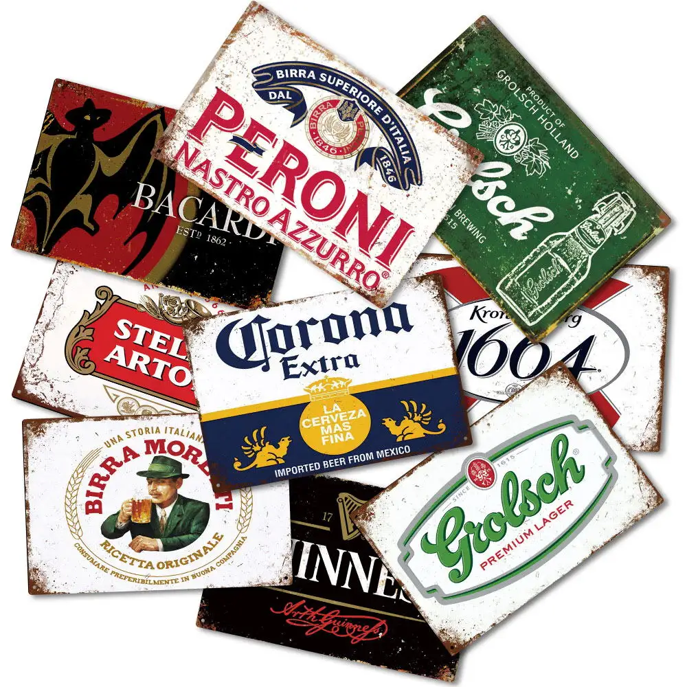 Hot Sale Beer Vintage Metal Tin Sign Retro Metal Poster Plaque Pub Bar Man Cave Club Decoration