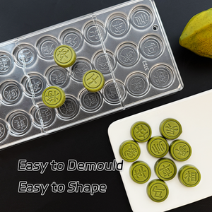 قالب شوكولاتة صيني بتصميم الشطرنج عملة مستديرة قالب بلاستيك صلب قابل للتخصيص للشوكولاتة/الحلوى أدوات خَبز من الدرجة الغذائية - Product Image 2