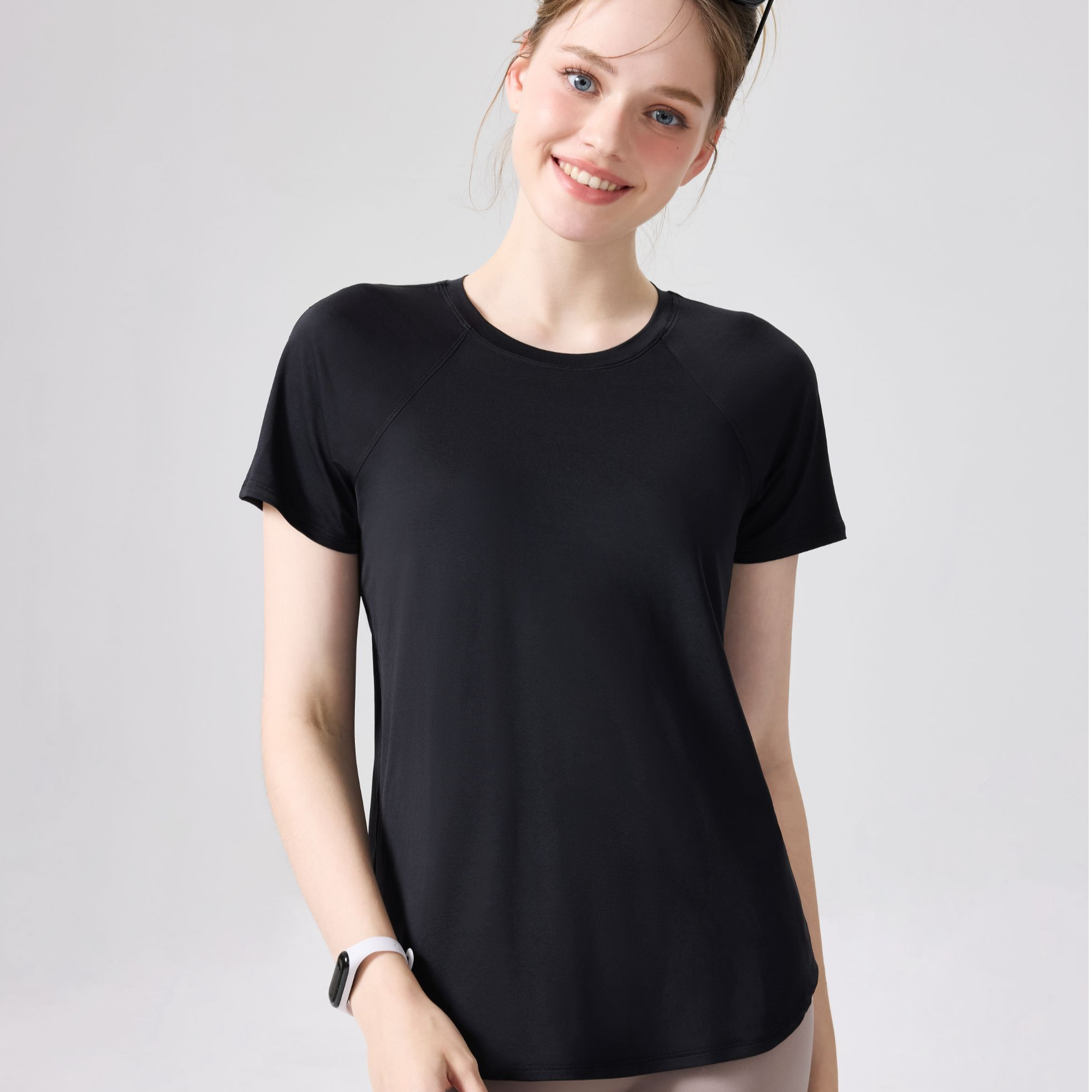 Women's Sports Workout Outdoor Quick-drying Lightweight Yoga Wear Back Mesh Breathable Fitness Loose Top Short Sleeve