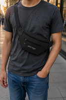 Sac banane quotidien personnalisé avec logo, sac de voyage en nylon, sac de ceinture, sac de hanche, vente en gros, fabricant OEM