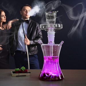 Bộ shisha di động cao cấp hiện đại, kiểu dáng sang trọng, làm bằng kính mờ, kèm ống hút silicon tự chế, túi da du lịch, thích hợp cho tiệc tùng. - Product Image 1