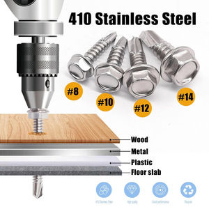 Self Tapping Screws Assortment Kit 840 Pcs #8 #10 #12 #14 Stainless Steel Hex Head For Metal Applications - Product Image 5