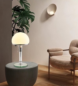 Lampe de chevet LED au design nordique danois, écologique, avec dôme en verre antique, style Bauhaus moderne, alimentation électrique DC pour chambre à coucher - Product Image 6
