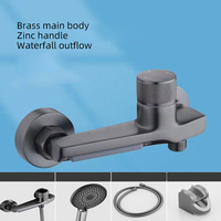 Pistolet gris cuivre corps mural cascade chaud froid mitigeur robinet en laiton salle de bain cuisine robinet pluie à main pour douche bain utilisation