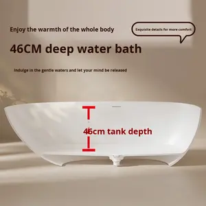 Bañera Ovalada Independiente de Lujo Ligero para Dos Personas, Diseño Japonés, Ideal para Hoteles y Alojamientos, Directo de Fábrica Foshan - Product Image 5