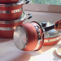Ensemble de 12 ustensiles de cuisine universels au design moderne avec poêle, marmite et casserole à lait pour la cuisine