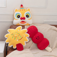 Oreiller Lion de la Richesse du Nouvel An Chinois Traditionnel, Peluche en Coton Doux, Jouet Cartoon, Conception Personnalisable, Décoration Personnalisée