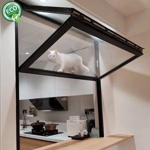Wooden Grain Custom American Vertical Folding <b>Window</b> Thermal Break Aluminum Soundproof Windproof For Shop - Product Image 2
