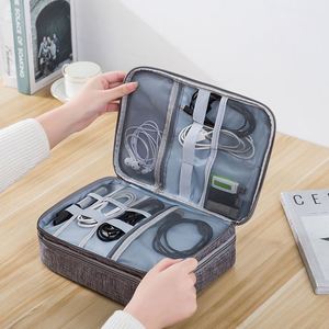 Triple Layers Oxford Digital Storage <b>Bag</b> Functional Foldable Travel Data Cable Organizer for Electronics Accessories - Product Image 1